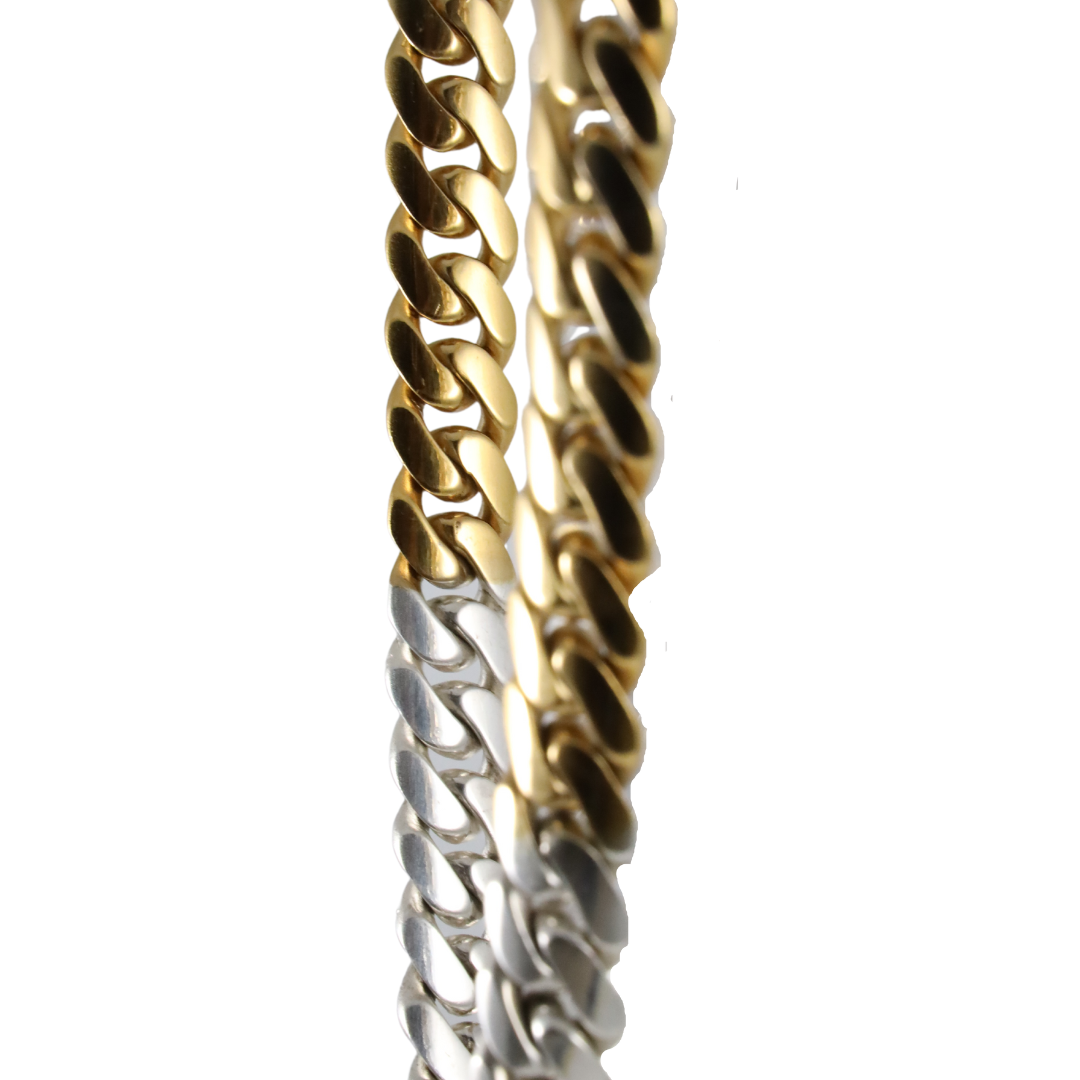 TWO-TONE GOLD X SILVER CUBAN LINK NECKLACE