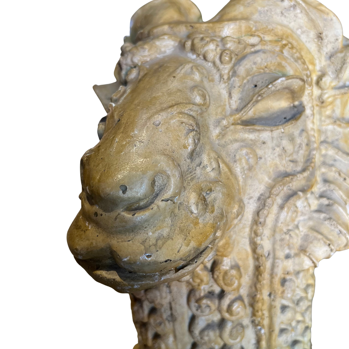1970's Plaster Ram Head Statue