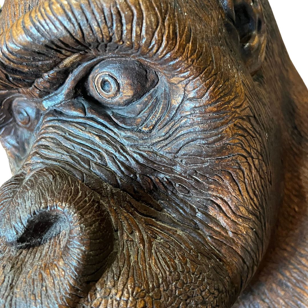 Ceramic Gorilla Bust Sculpture