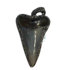 Diamond Framed Shark tooth Charm