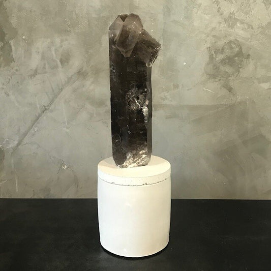 TALL SMOKEY QUARTZ LID CANDLE