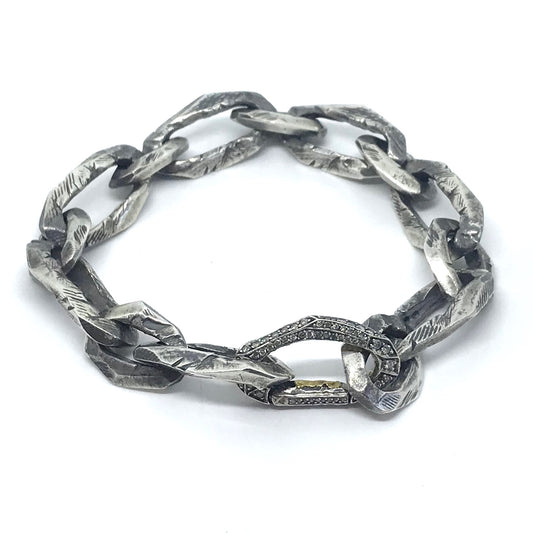 Men's 22k White Gold & Diamonds Bracelet