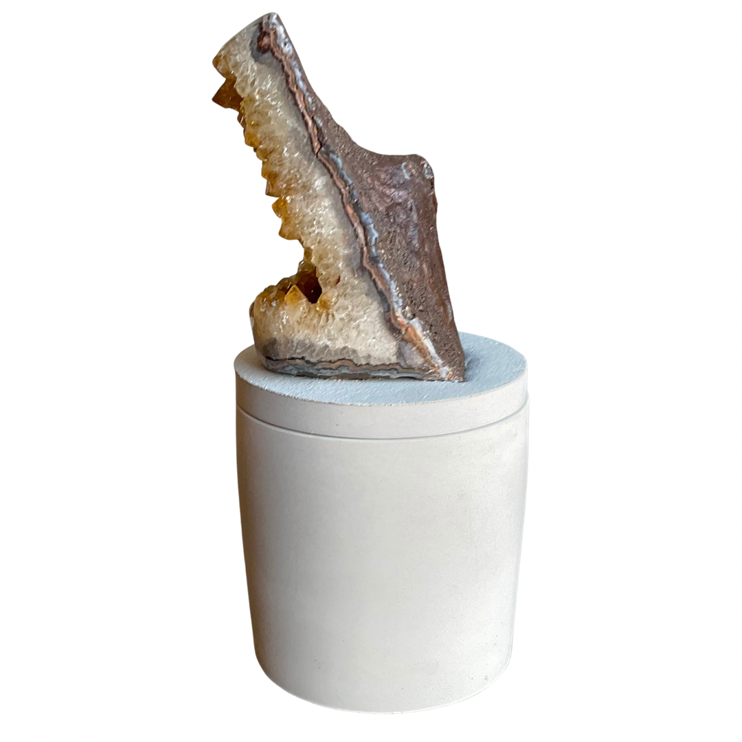 Abstract Citrine Geode Lid Candle