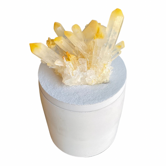 Rare Mango Quartz Crystal Lid Candle