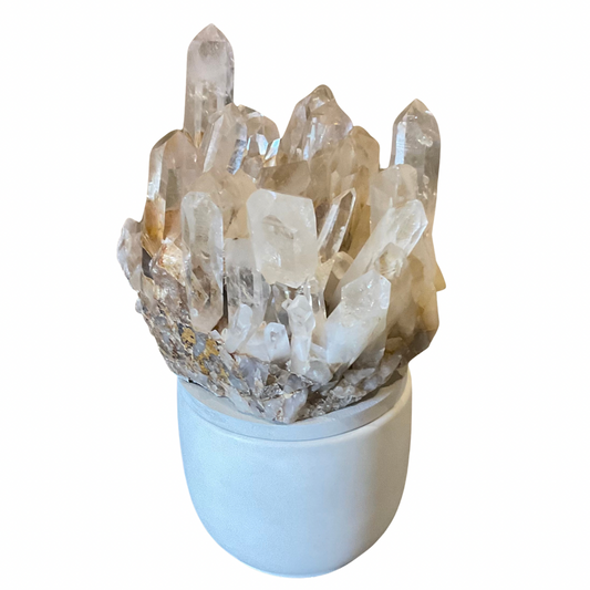 XL Quartz Crystal Generator Cluster Lid Candle