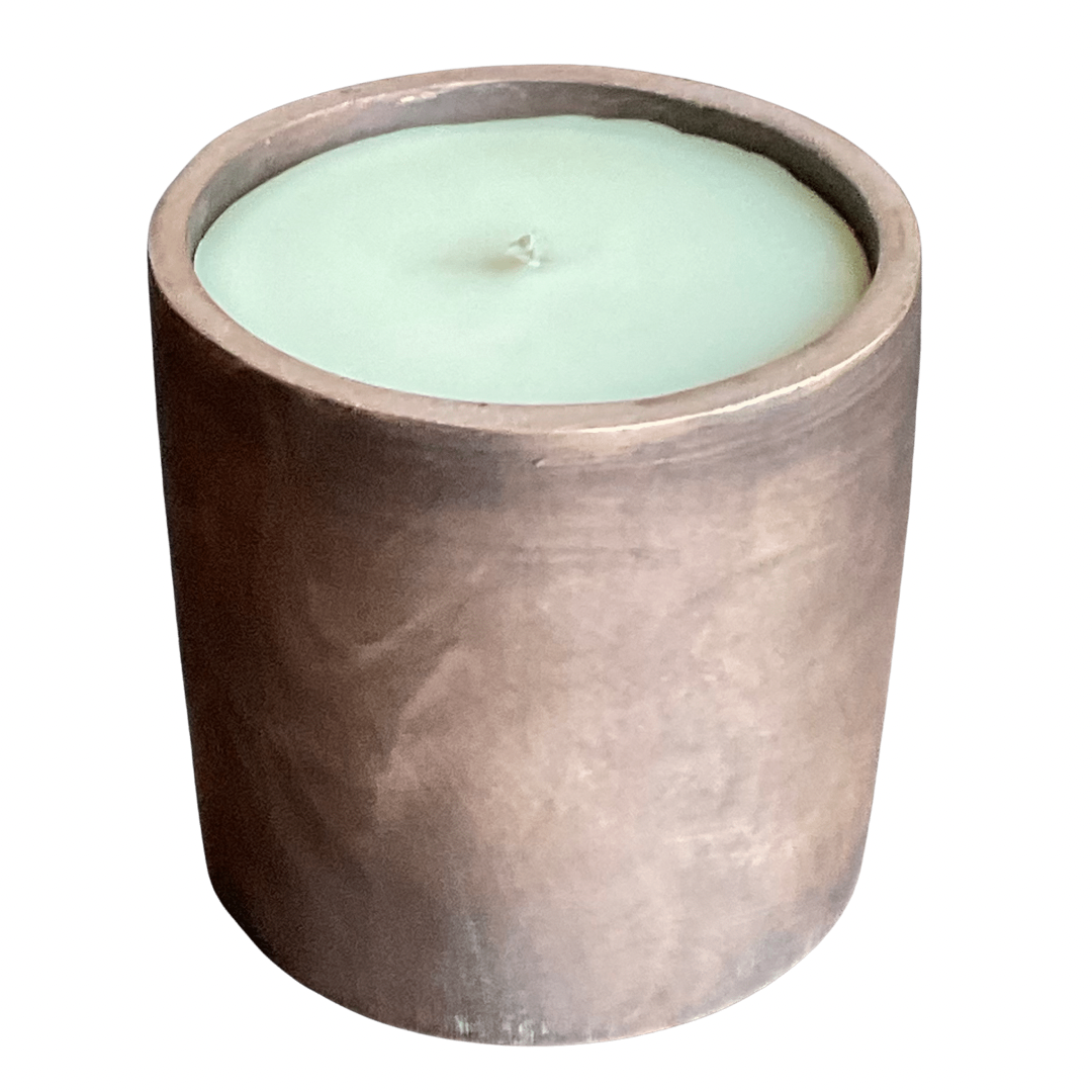 ABSTRACT SOLID BRONZE GARDENIA CANDLE