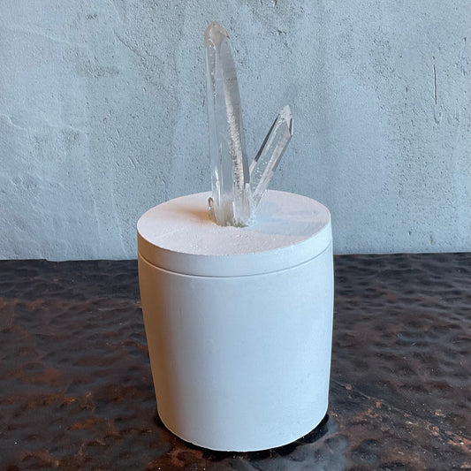 Clear Quartz Crystal Lid Candle