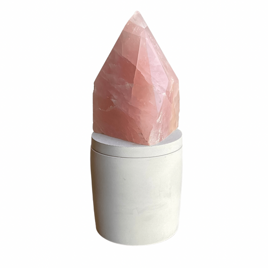 Rose Quartz Point Lid Candle