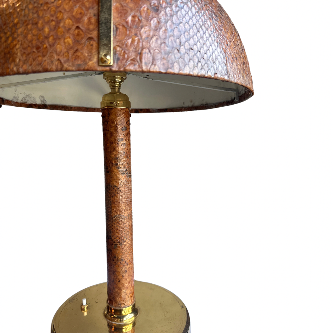 Snake Skin & Brass Accent Table Lamp