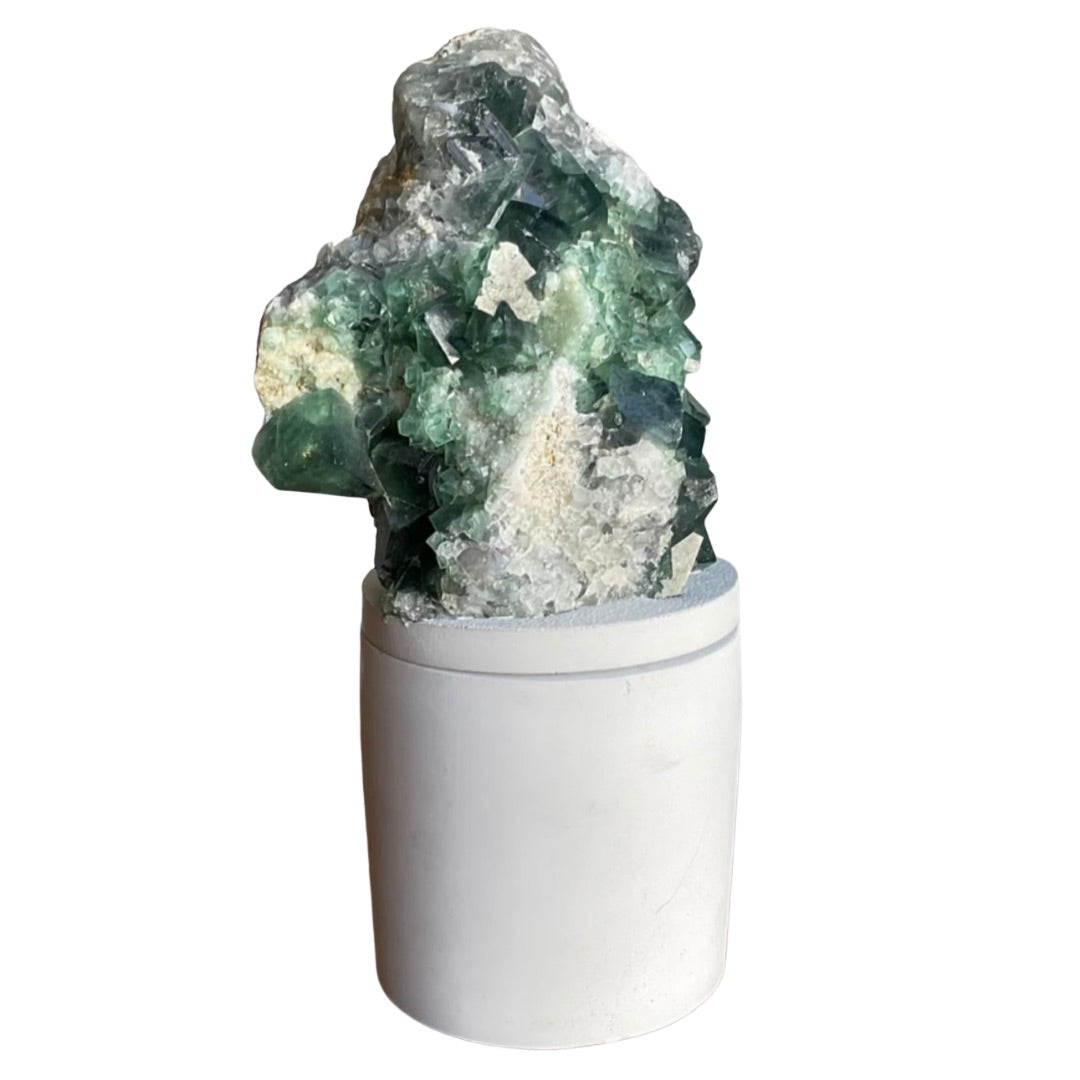 LG Green Fluorite Cluster Lid Candle