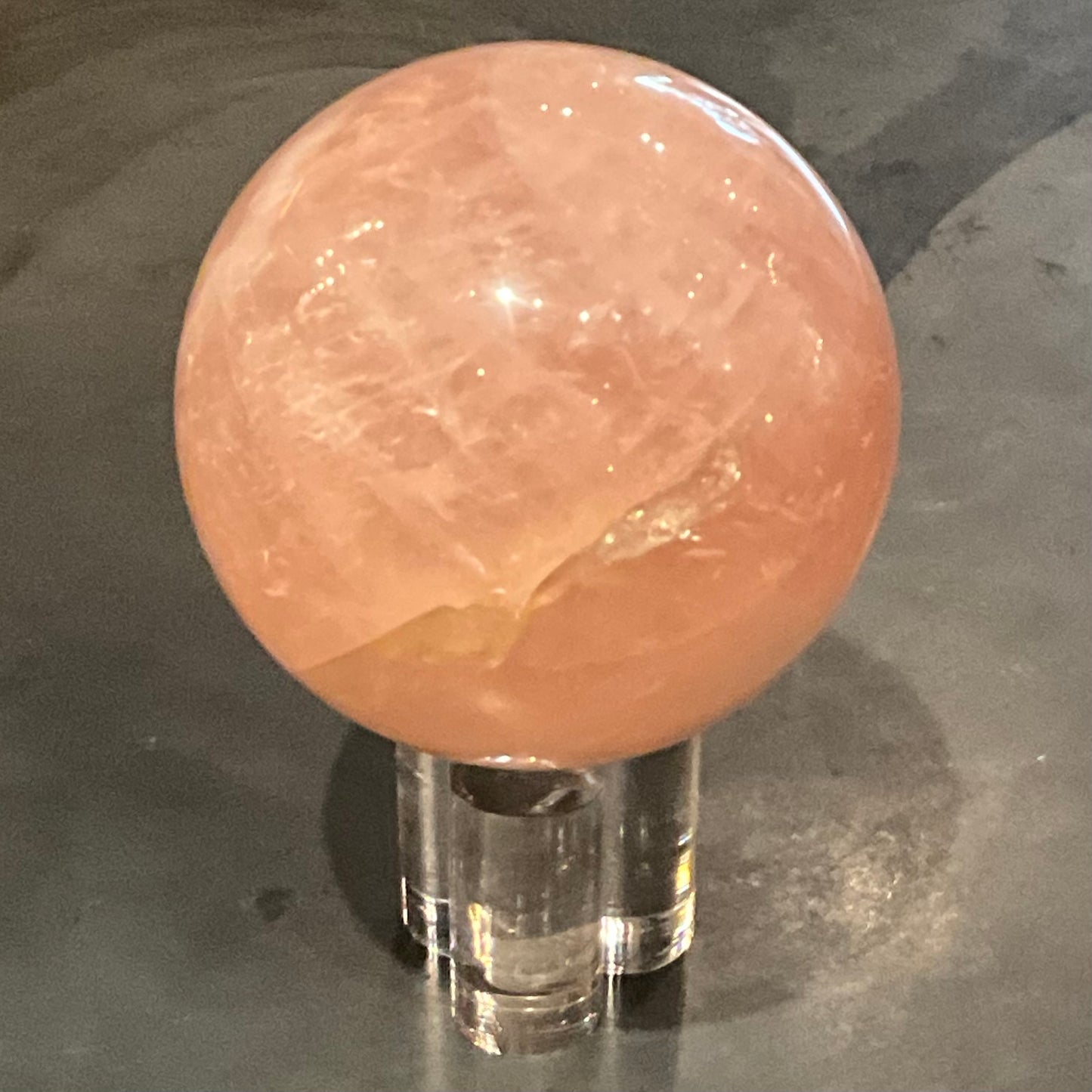 Rose Quartz Polished Sphere on Stand