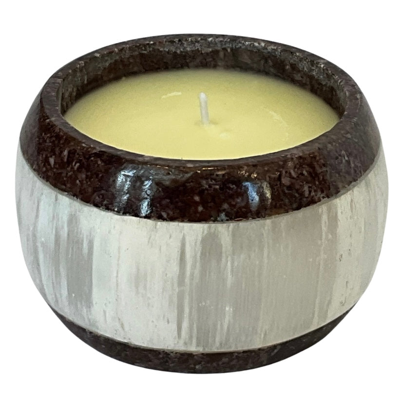 Selenite & Stone Vessel Gardenia Candle