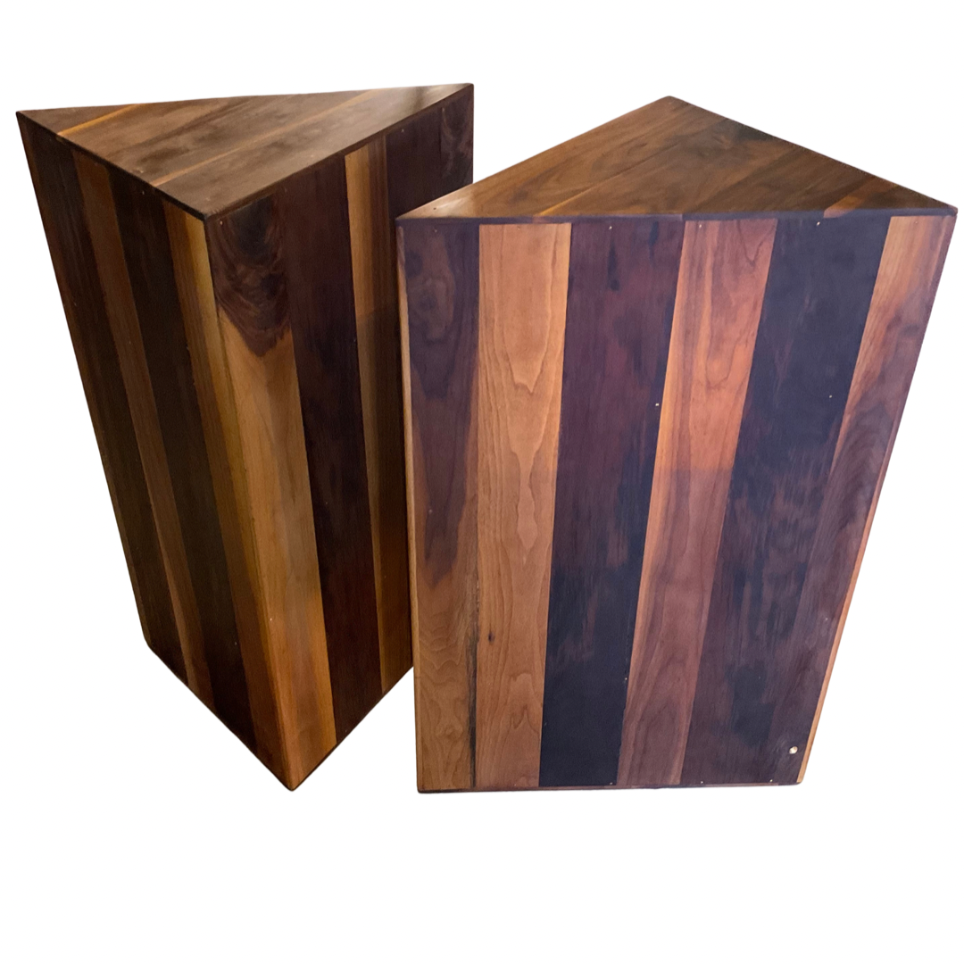 1970'S Pair of Wood Pedestal Tables