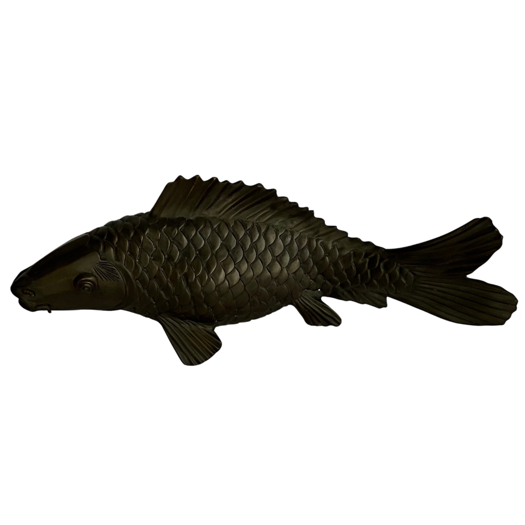 Metal Japanese Koi Fish Sculpture