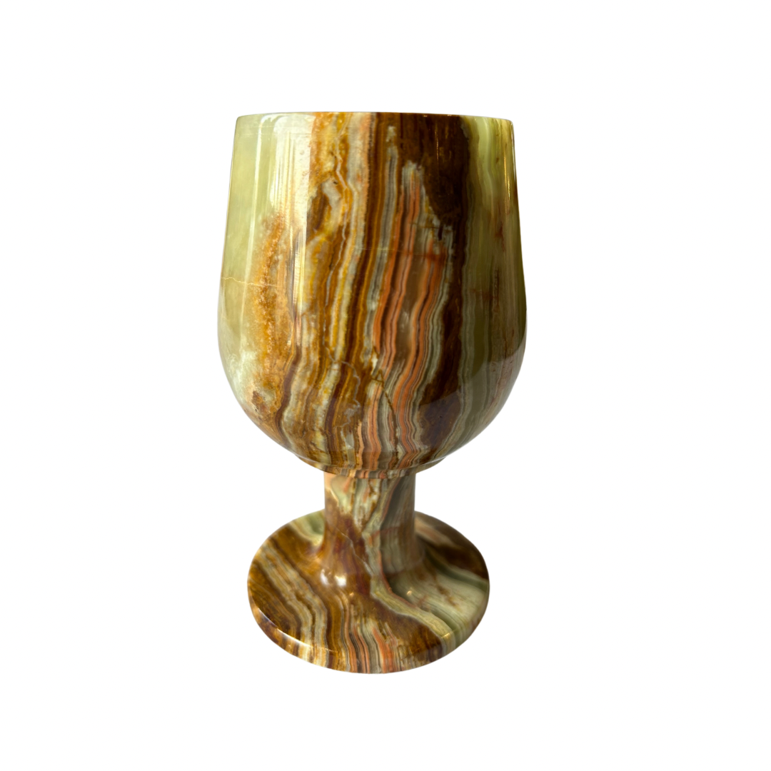 Set of 6 “Striped” Onyx Marble Glasses