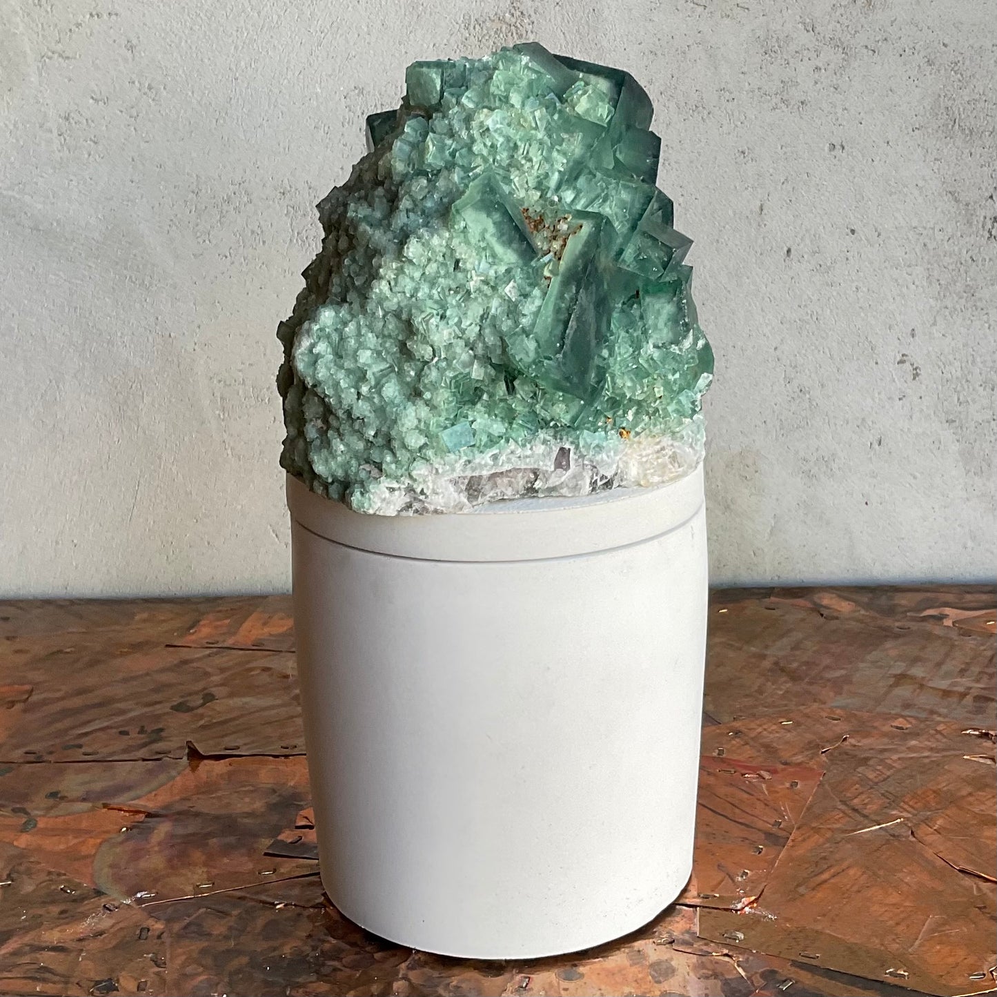 Cubic Fluorite Cluster Lid Candle