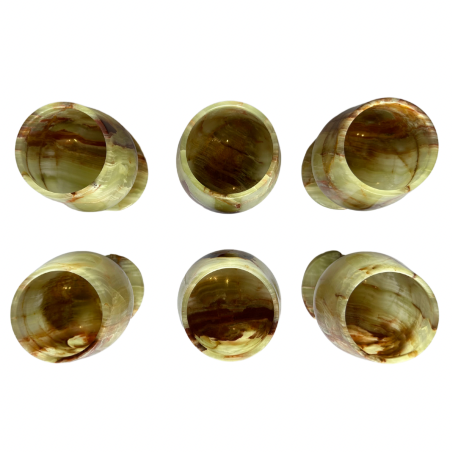 Set of 6 Onyx Marble Glasses