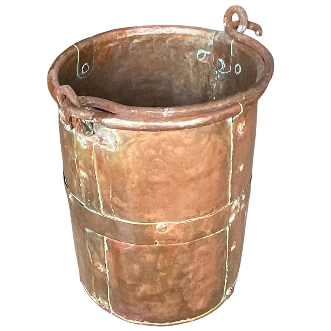 19th Century Copper Firewood Bucket