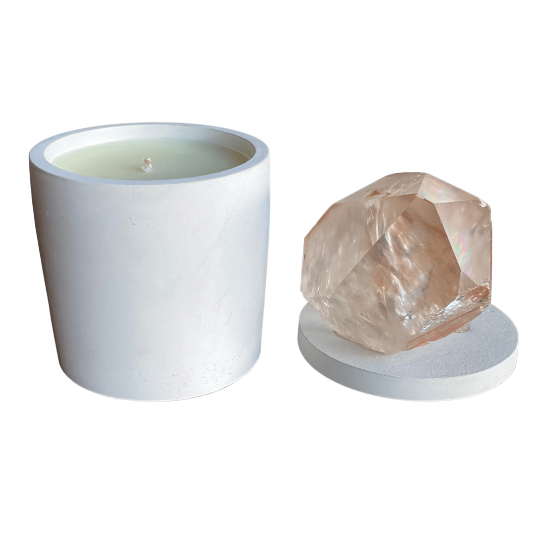 Tangerine Quartz Crystal Lid Candle