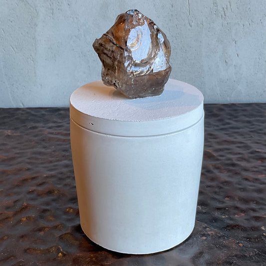 Smoky Quartz Elestial Lid Candle