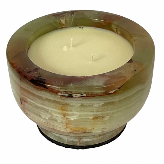 Green Onyx Marble Vessel Gardenia Scent Candle