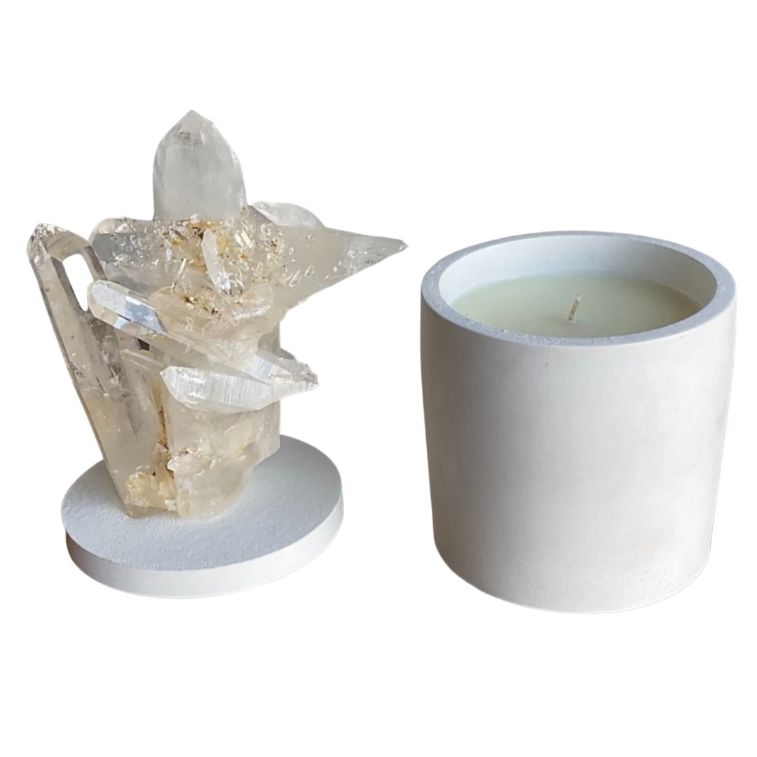 Abstract Quartz Crystal Lid Candle