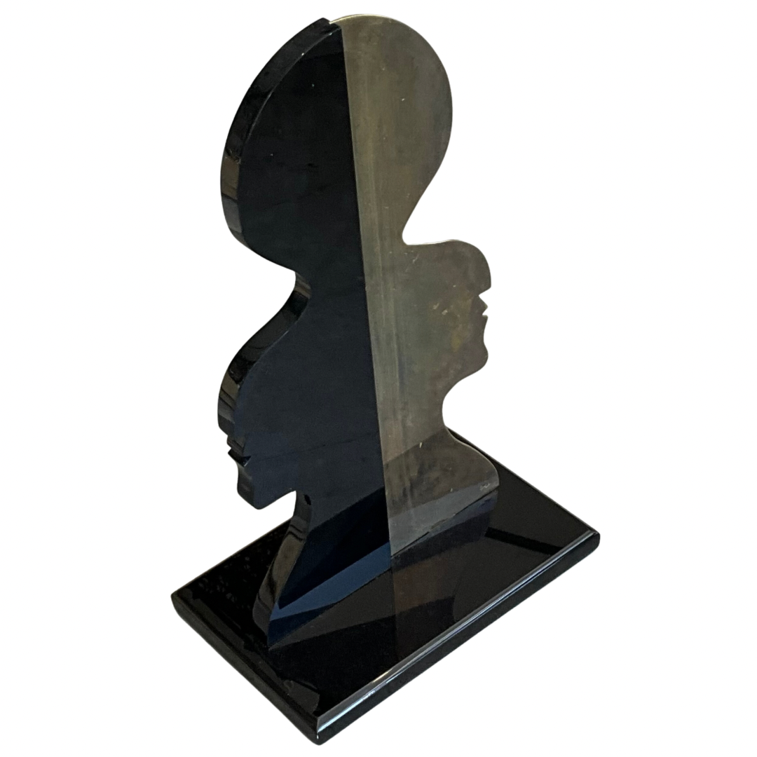 Double Profile Sculpture Lacquer & Brass