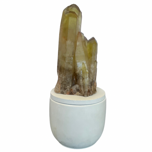 Citrine Multi Generator Cluster Lid Gardenia Candle