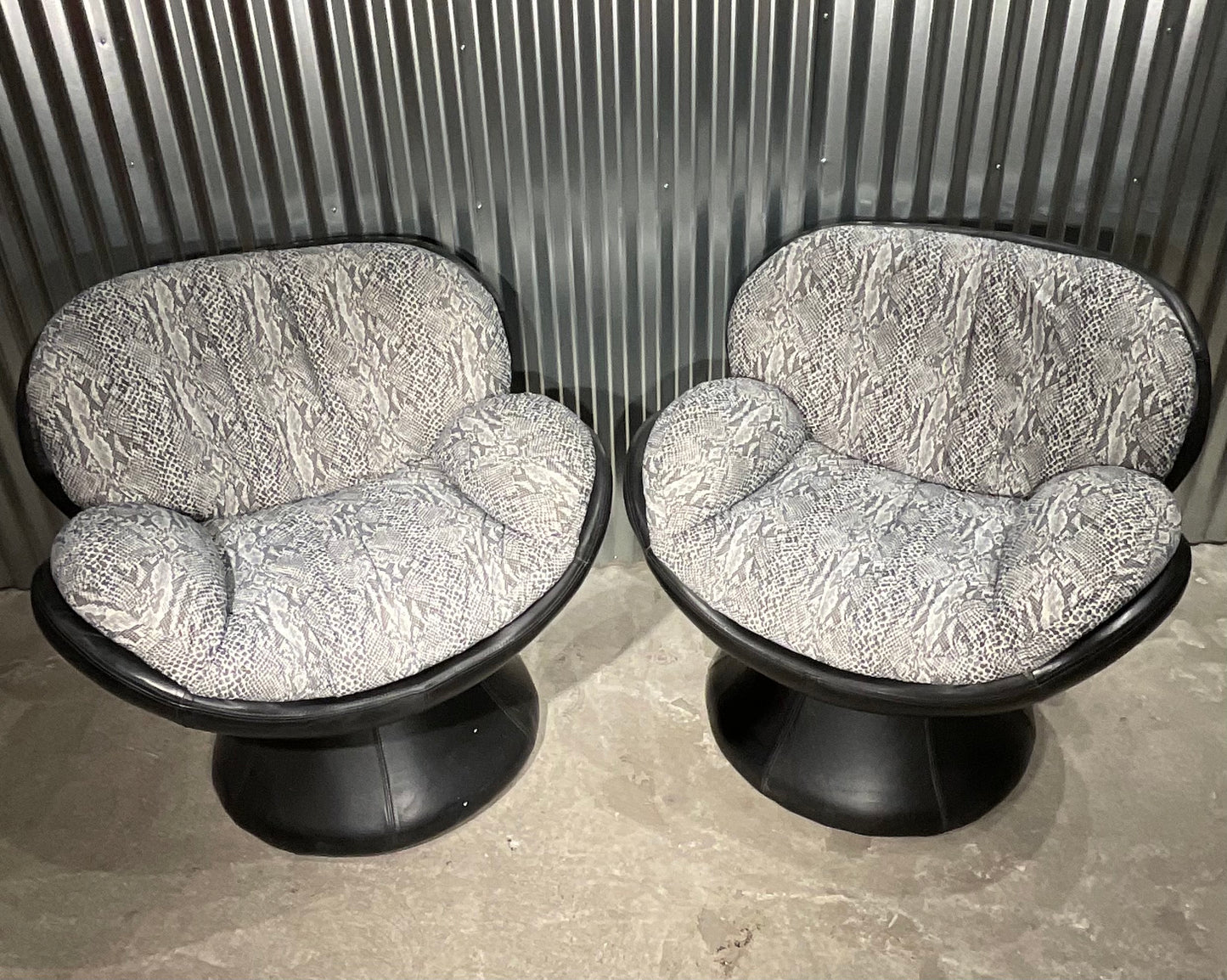 Pair of Snake Print Chairs