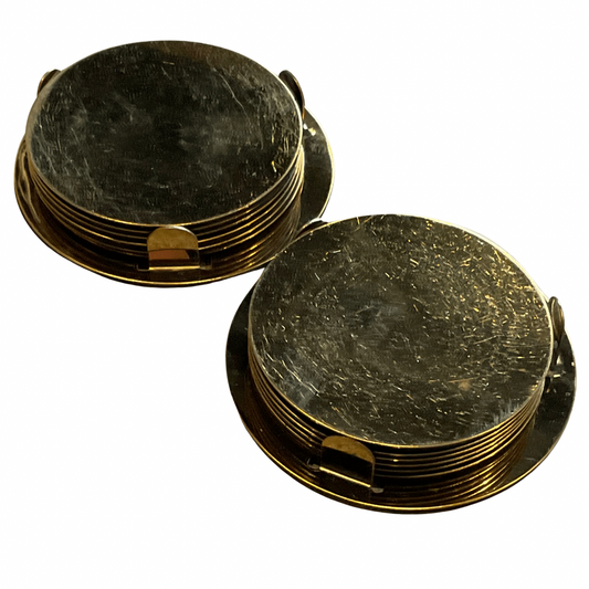 Set of 12 Vintage Brass Coasters