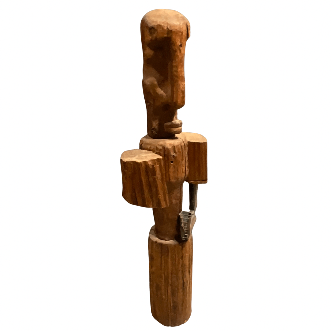 Wood & Metal Man Sculpture