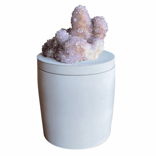 Lavender / Pink Tones Quartz Lid Candle