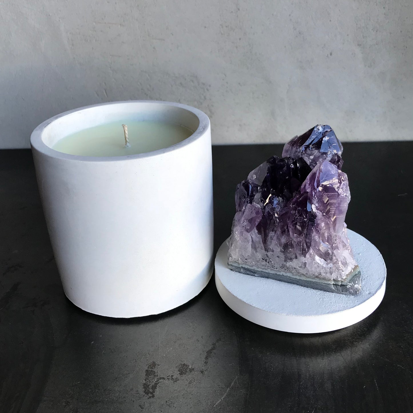 Amethyst Crystal Lid Candle
