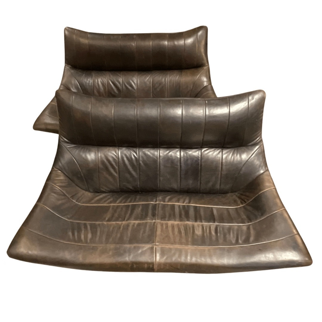 Gerard Van Den Berg Leather Sofa Pair