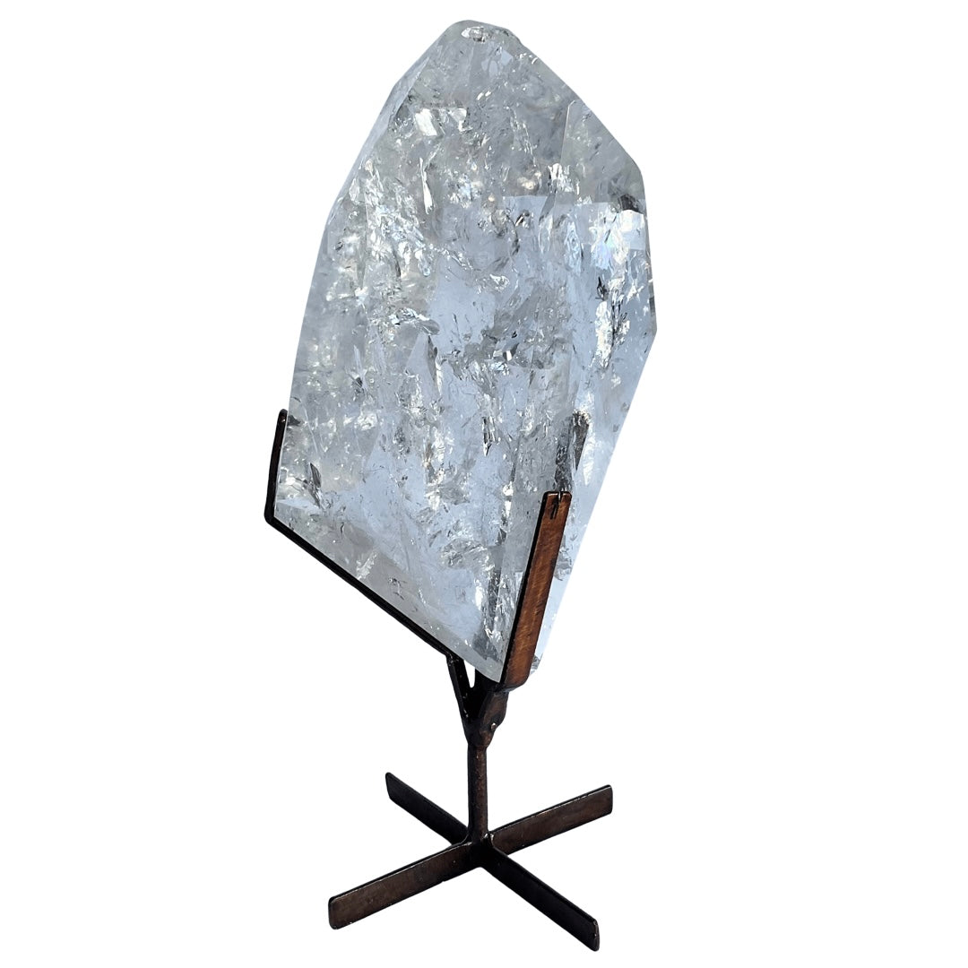 Large Lemurian Quartz Crystal on Stand