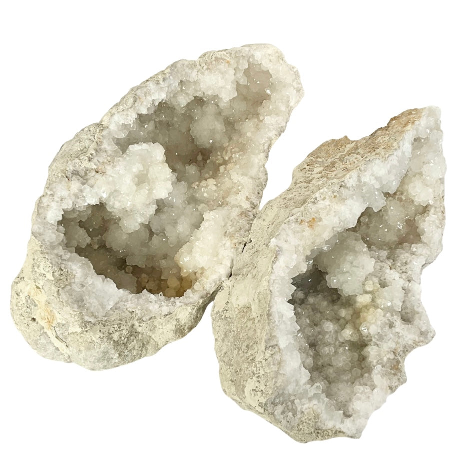 Pair of Calcite Crystal Geode's