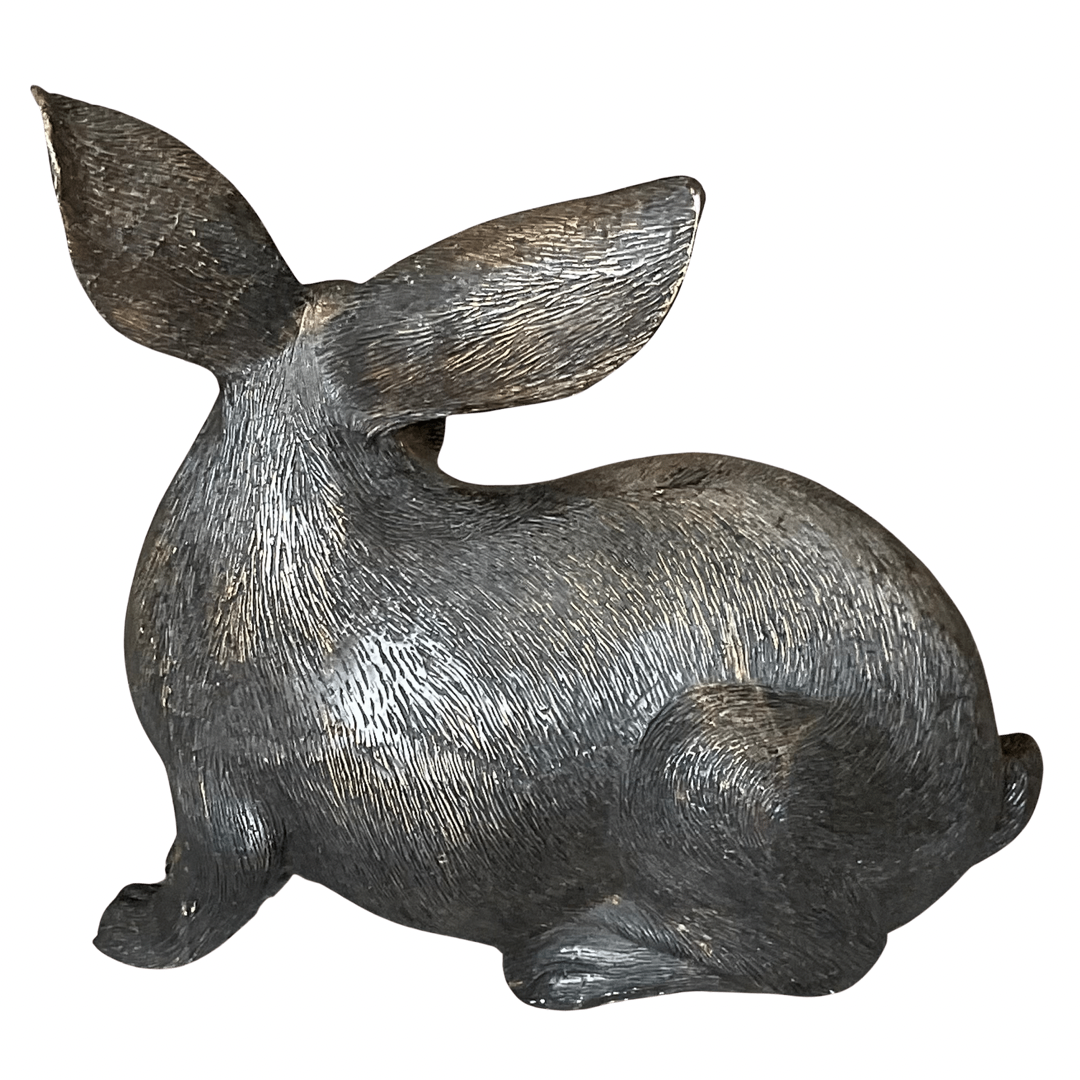 Rabbit Sculpture in Bronze with Textured Detail