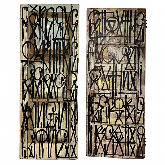 Retna  - Early Work Pair of Painted Doors