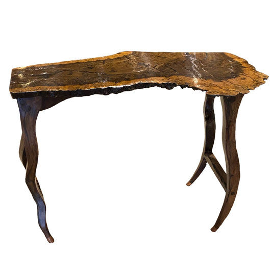 Burlwood Console Table