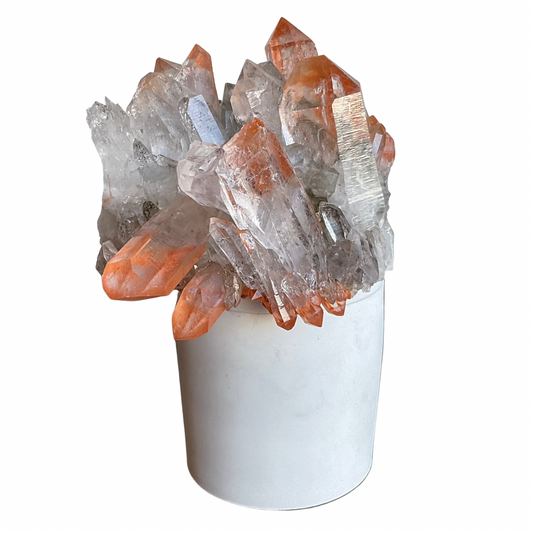 Tangerine Quartz Crystal Candle Lid