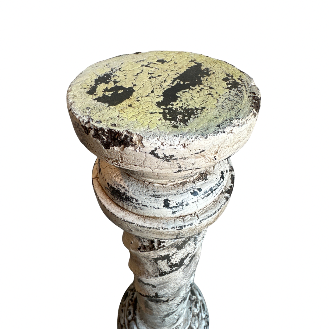 Vintage Distressed Spiral Pedestal