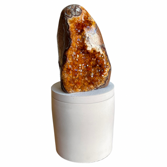 Citrine Geode Crystal Lid Candle