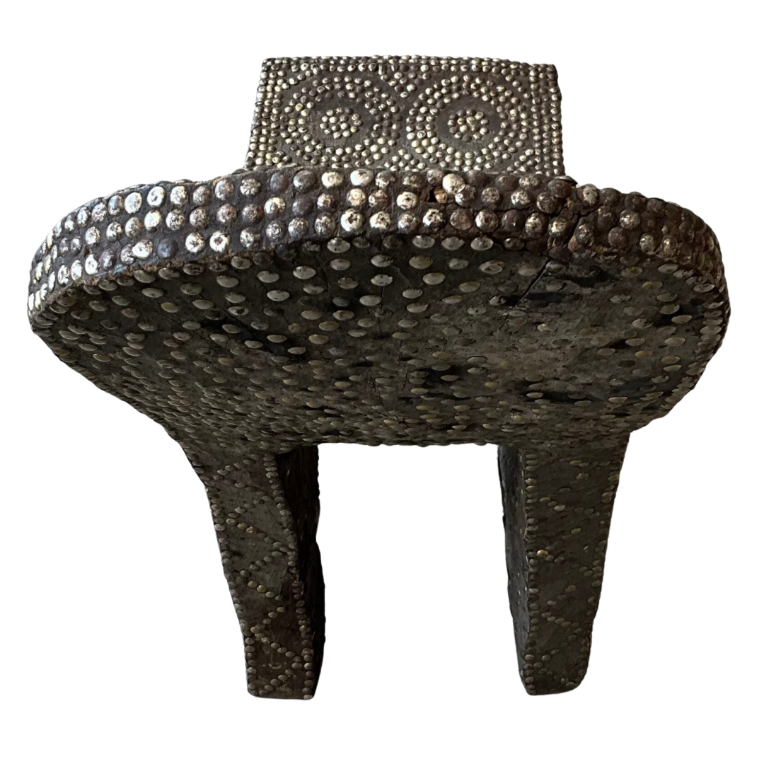 Low Slung Beaded African Display Chair