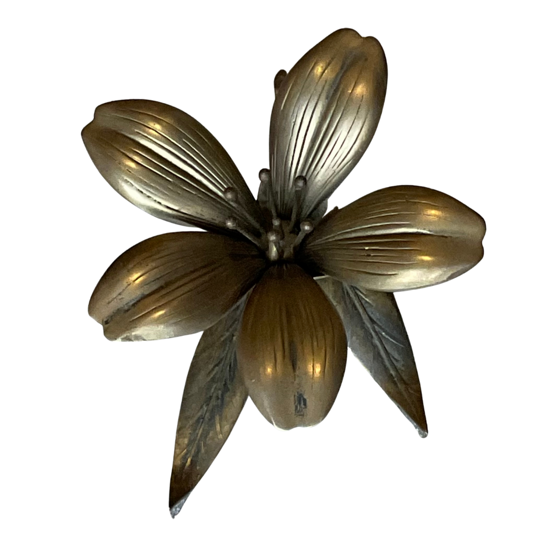 Brass Lotus Flower Ashtrays