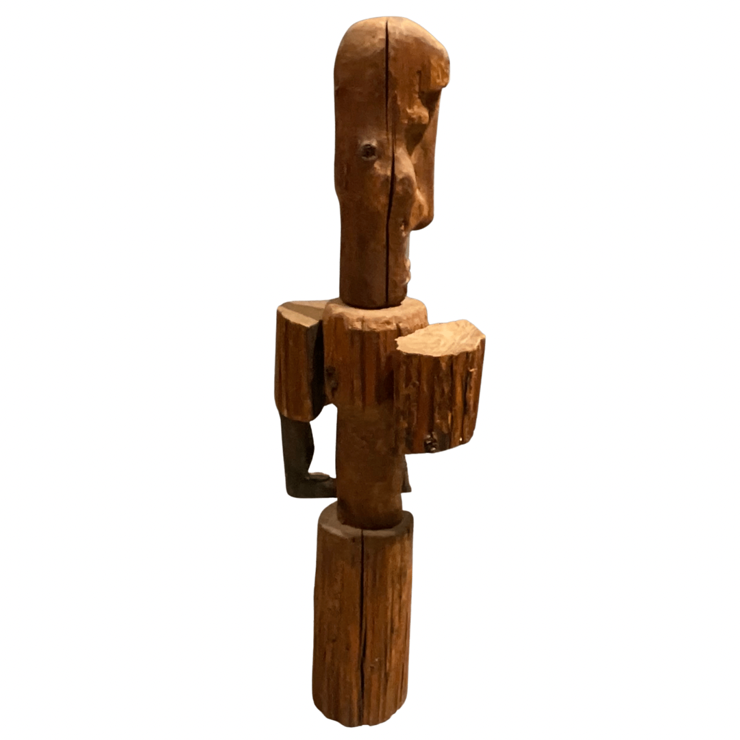 Wood & Metal Man Sculpture