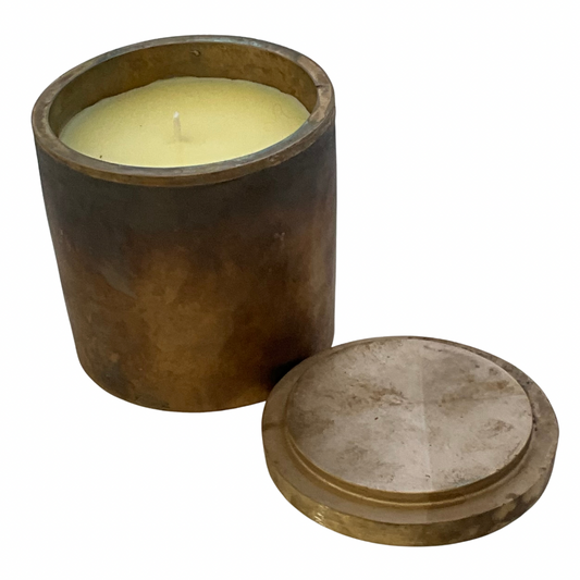 Hand Patinated Solid Bronze Gardenia Candle