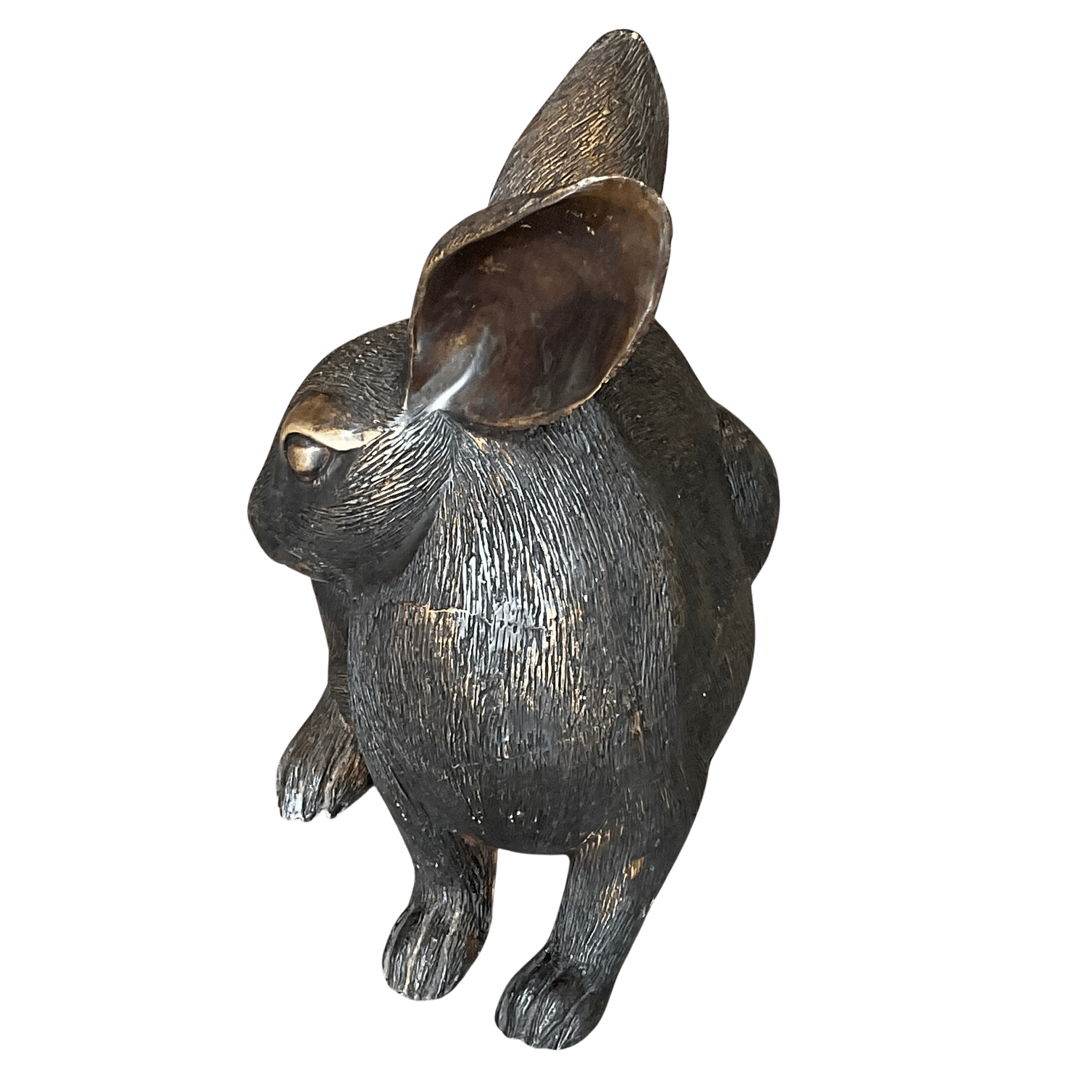 Rabbit Sculpture in Bronze with Textured Detail