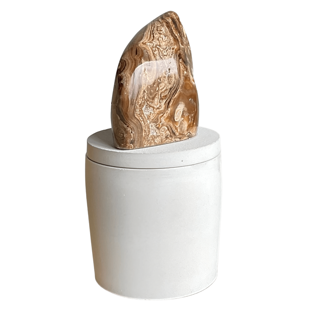 Chocolate Calcite Swirl Lid Candle