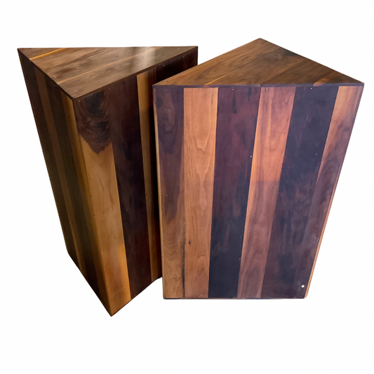 1970'S Pair of Wood Pedestal Tables
