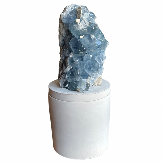 Celestite Lid Gardenia Hand Made Candle